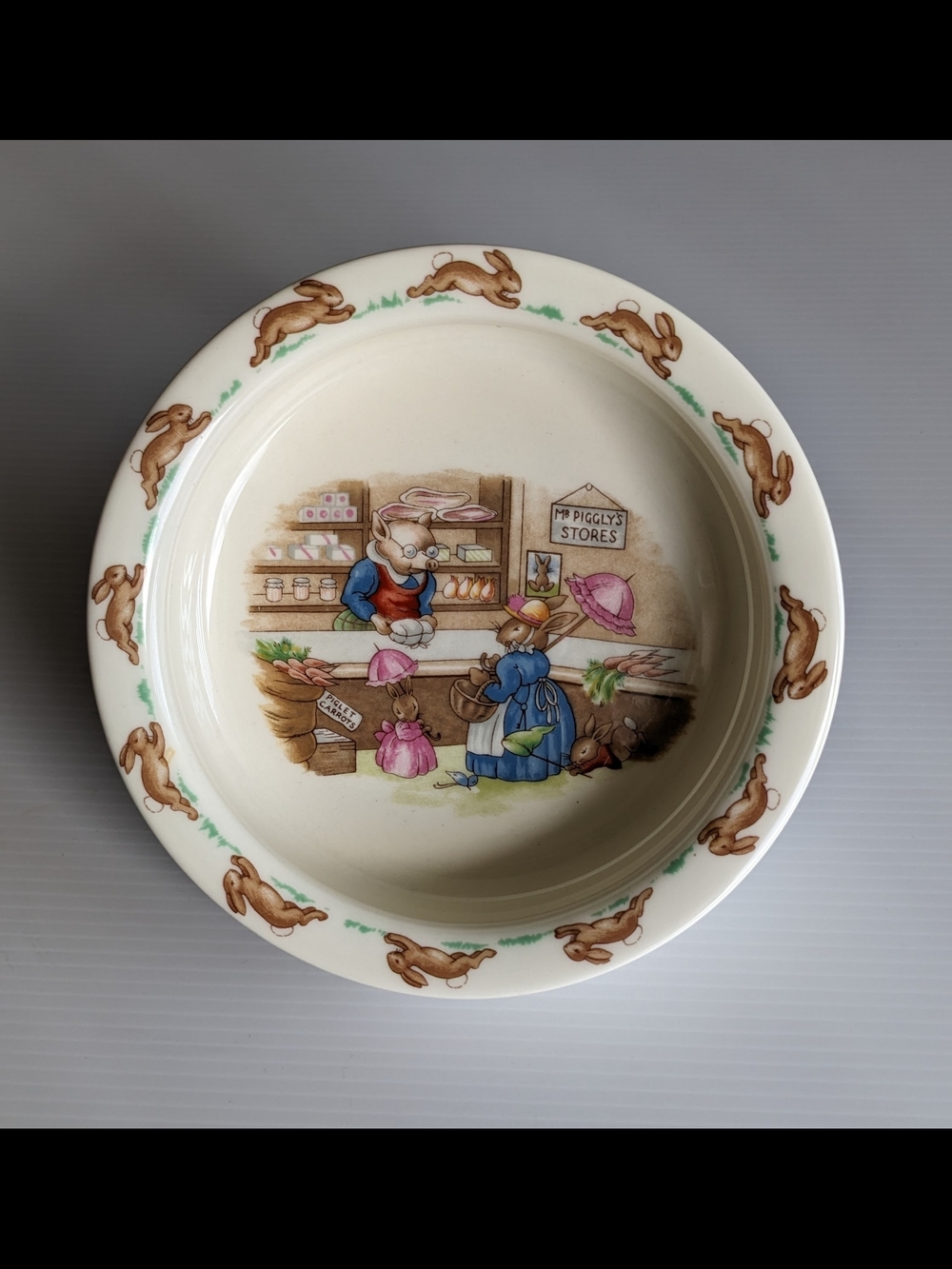 Vintage Bunnykins Royal Doulton Baby Kids Bowl Mr Piggly’s Store England